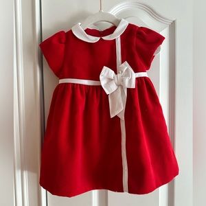 Florence Eisenstein All Wrapped Up" Red Velvet Waist Dress in size in 12 Months
